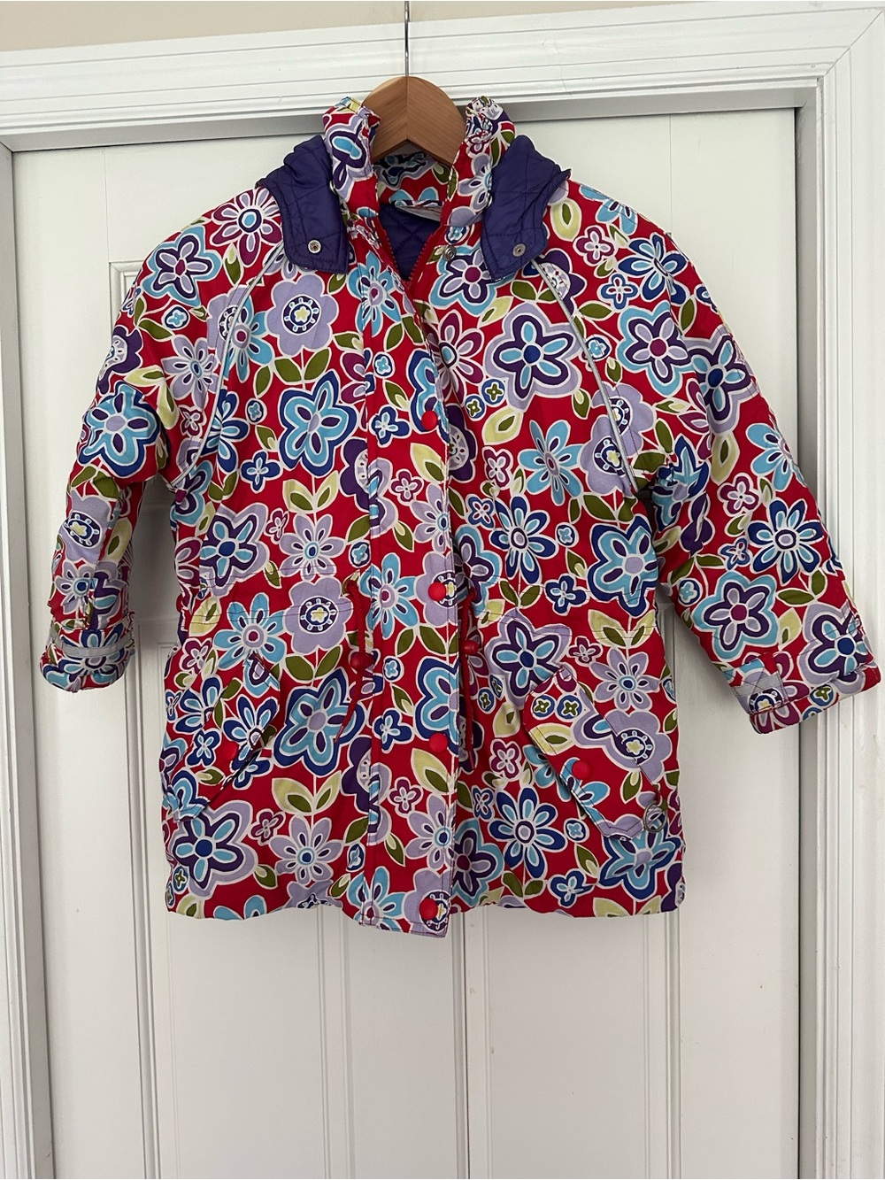 Hanna Andersson Red Floral Jacket with Hood